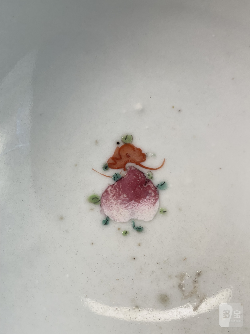 清中期 粉彩花卉瓜瓞绵绵双喜花口碗 - 图8